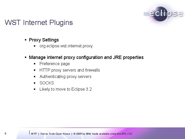 WST Internet Plugins § Proxy Settings § org. eclipse. wst. internet. proxy § Manage