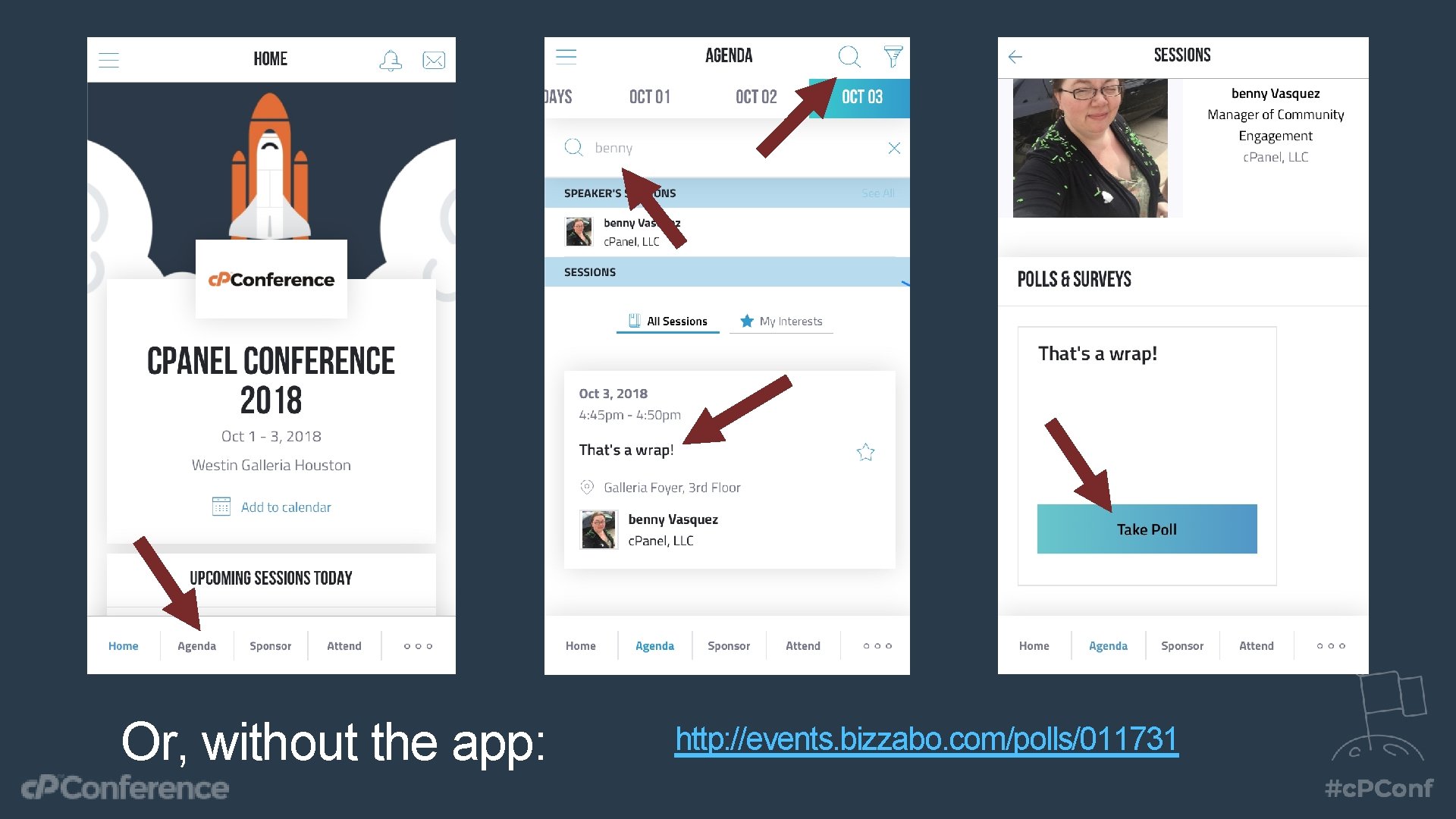 Or, without the app: http: //events. bizzabo. com/polls/011731 