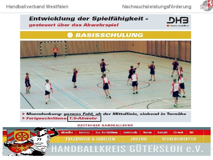 Handballverband Westfalen 5 Nachwuchsleistungsförderung Sept -11 Olaf Grintz - Handballkreis Bielefeld-Herford/Westfalenstützpunkt Bünde 