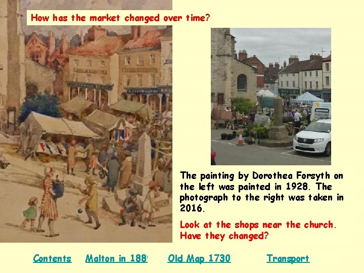 How has the market changed over time? The painting by Dorothea Forsyth on the