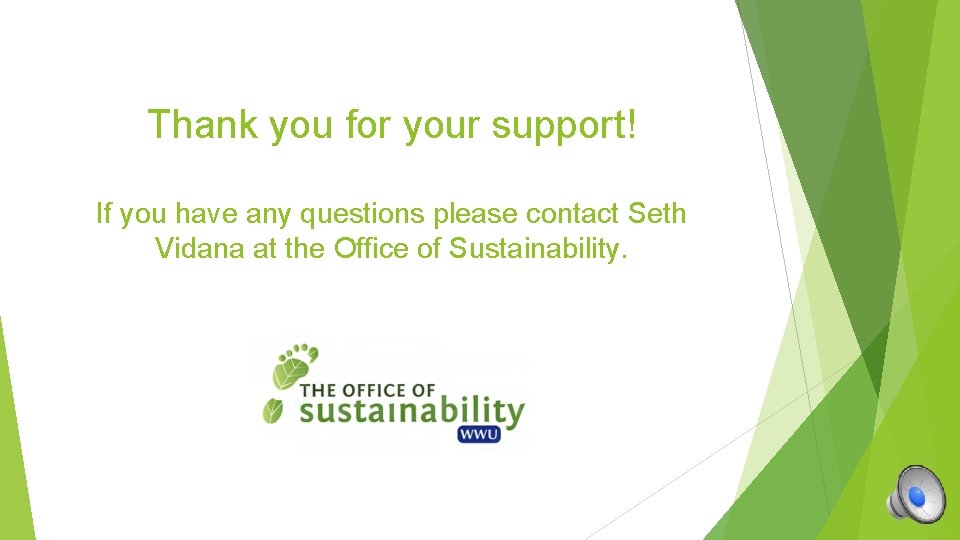 Thank you for your support! If you have any questions please contact Seth Vidana