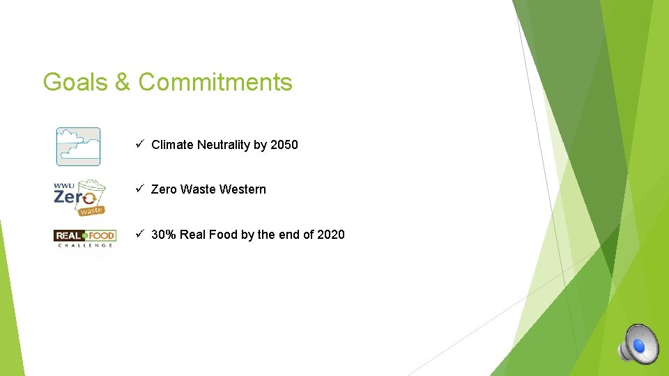 Goals & Commitments ü Climate Neutrality by 2050 ü Zero Waste Western ü 30%