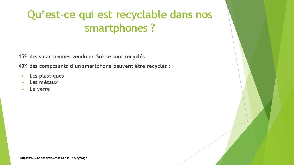 Qu’est-ce qui est recyclable dans nos smartphones ? 15% des smartphones vendu en Suisse