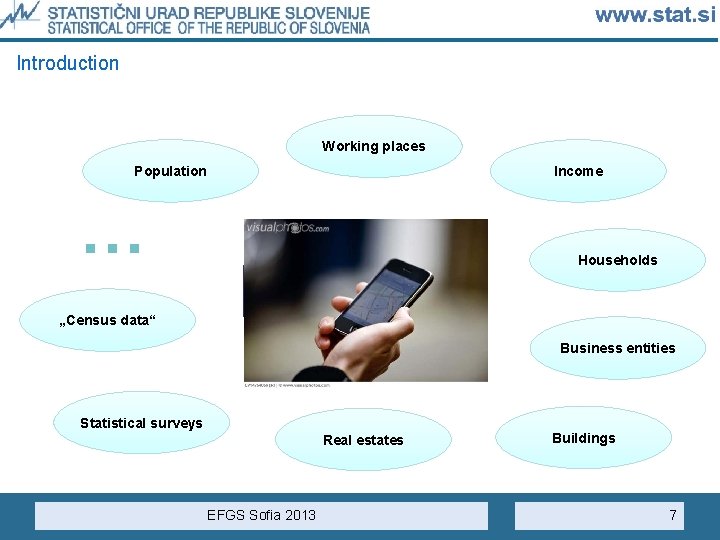 Introduction Working places Population Income … Households Register prostorskih enot „Census data“ Business entities