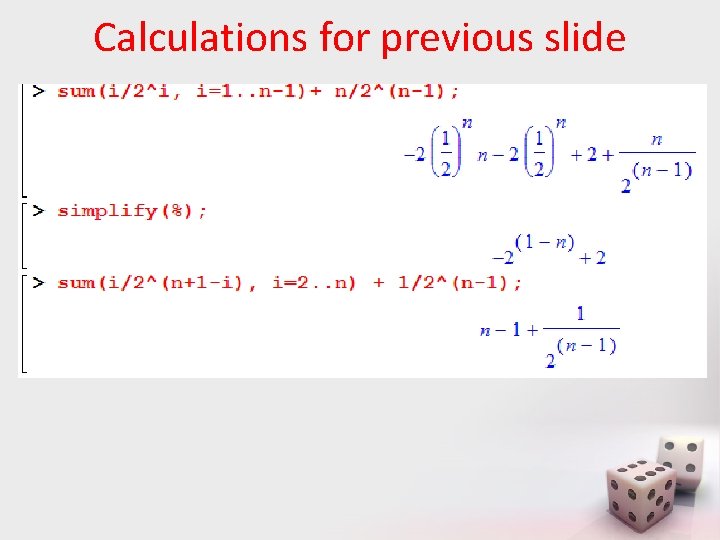 Calculations for previous slide 