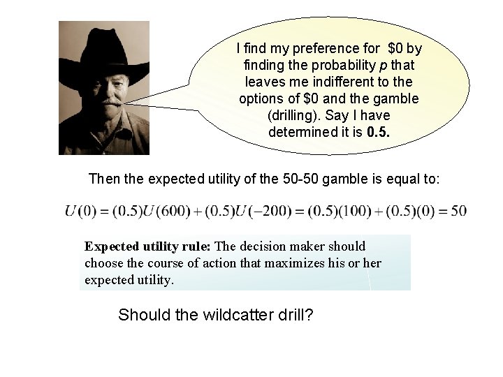 I find my preference for $0 by finding the probability p that leaves me