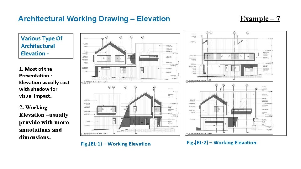 Architectural Working Drawing – Elevation Example – 7 Various Type Of Architectural Elevation 1.