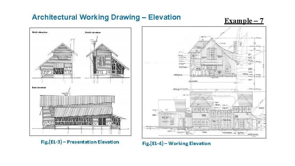 Architectural Working Drawing – Elevation Fig. (EL-3) – Presentation Elevation Fig. (EL-4) – Working