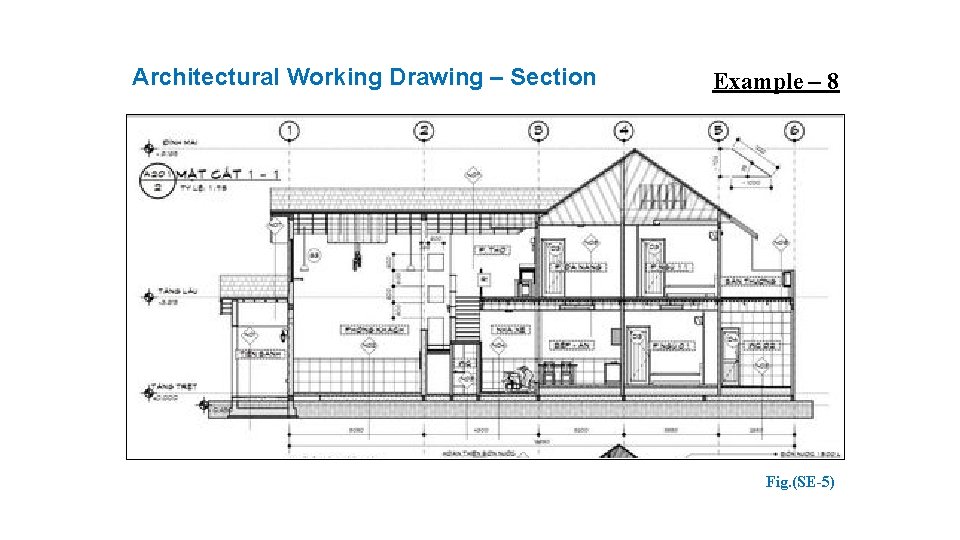Architectural Working Drawing – Section Example – 8 Fig. (SE-5) 
