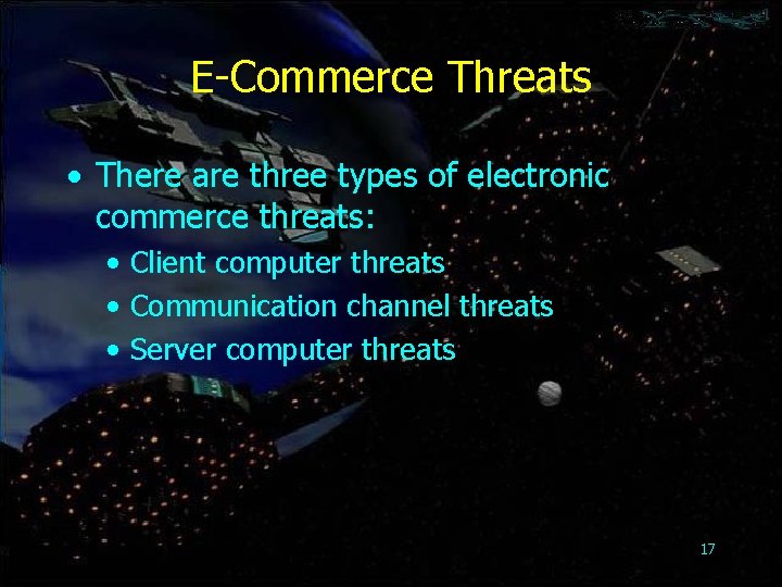 Security Part I Threats 1 Objectives Threats