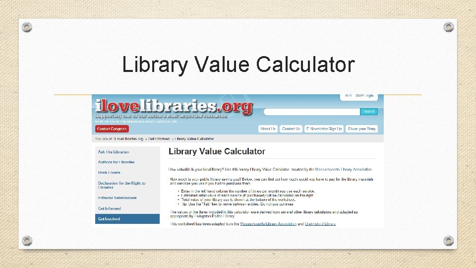 Library Value Calculator 