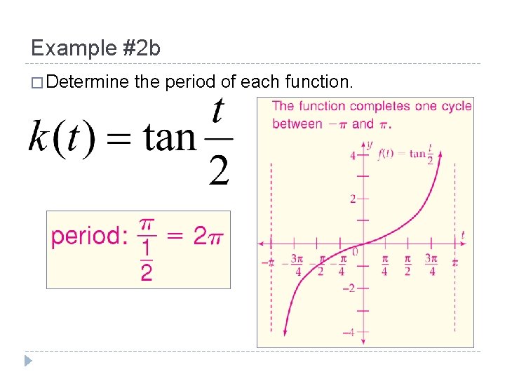 Example #2 b � Determine the period of each function. 