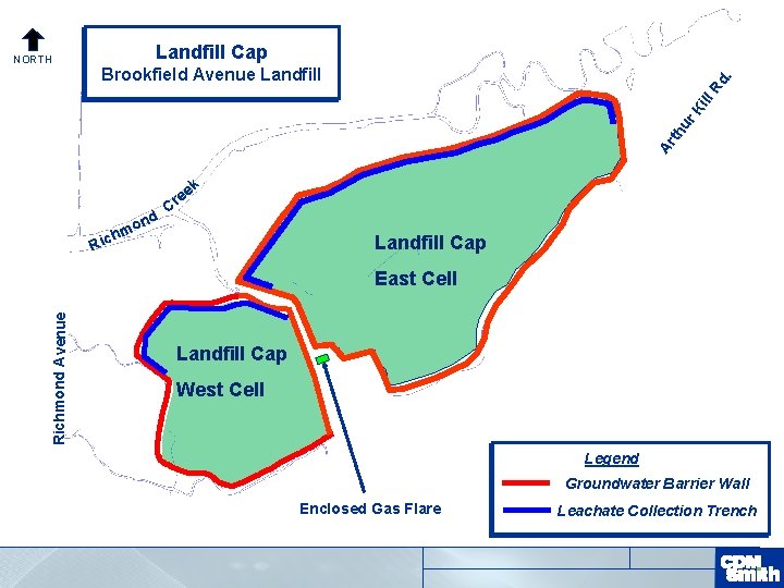 Landfill Cap Rd. Brookfield Avenue Landfill Ar th ur Ki ll NORTH hm Ric