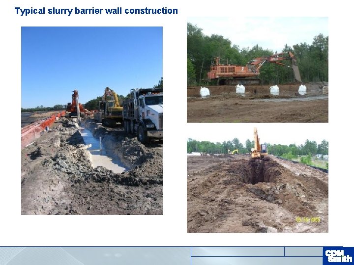 Typical slurry barrier wall construction 
