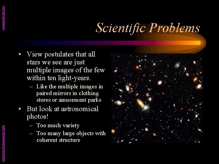 - newmanlib. ibri. org - Scientific Problems • View postulates that all stars we