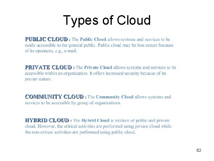 Types of Cloud 82 