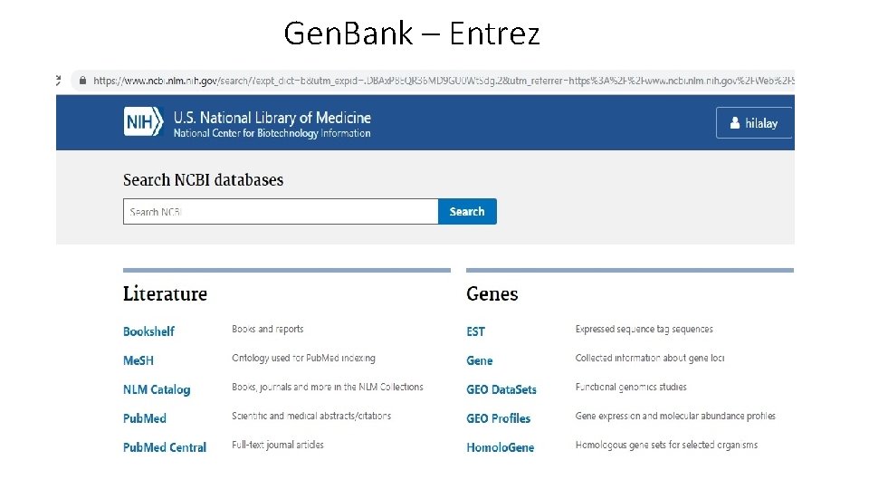 Gen. Bank – Entrez Gen. Bank – Entrez