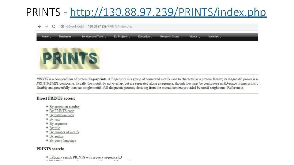PRINTS - http: //130. 88. 97. 239/PRINTS/index. php PRINTS - http: //130. 88. 97. 239/PRINTS/index. php