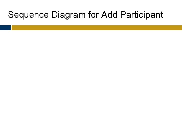 Sequence Diagram for Add Participant 