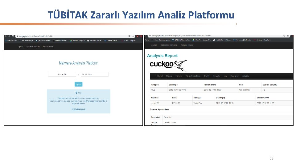 TÜBİTAK Zararlı Yazılım Analiz Platformu 35 
