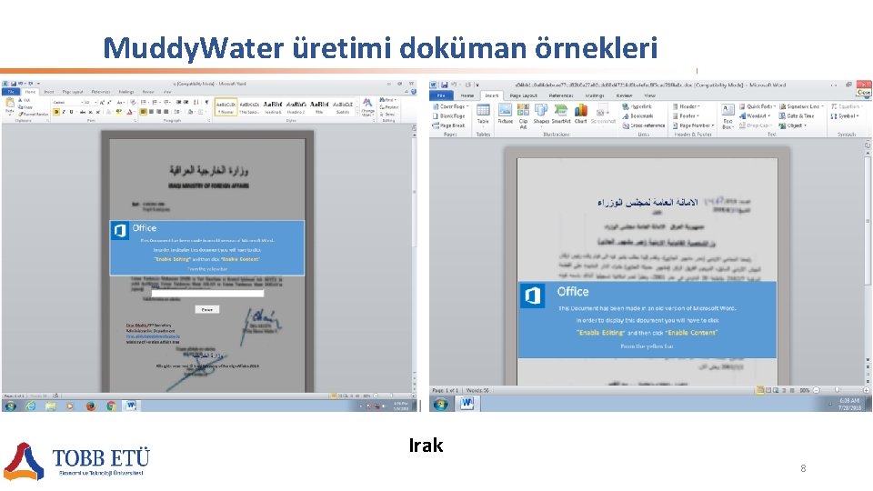 Muddy. Water üretimi doküman örnekleri Irak 8 