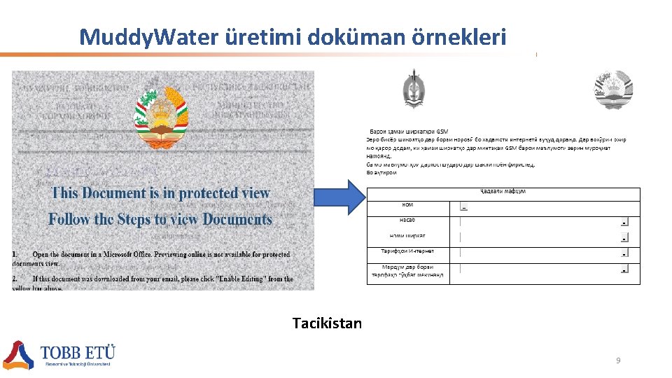 Muddy. Water üretimi doküman örnekleri Tacikistan 9 