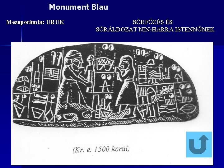 Monument Blau Mezopotámia: URUK SÖRFŐZÉS ÉS SÖRÁLDOZAT NIN-HARRA ISTENNŐNEK 