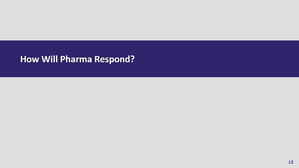 How Will Pharma Respond? 12 