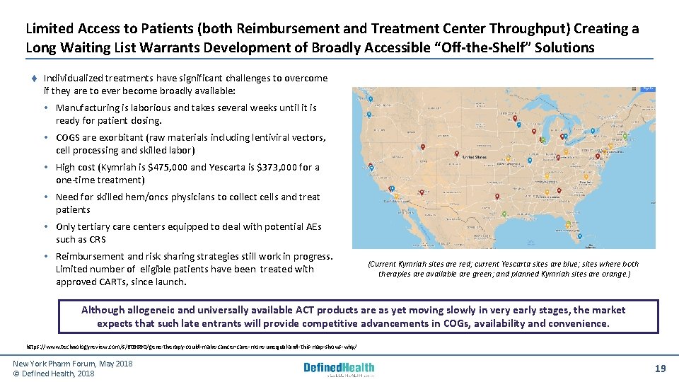 Limited Access to Patients (both Reimbursement and Treatment Center Throughput) Creating a Long Waiting