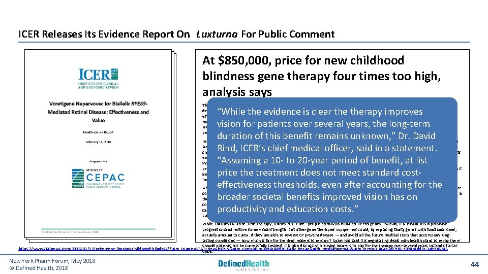 ICER Releases Its Evidence Report On Luxturna For Public Comment At $850, 000, price