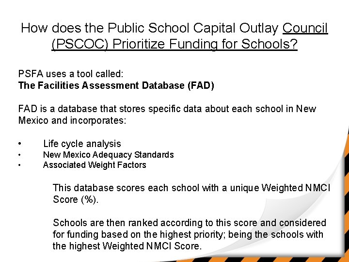 How does the Public School Capital Outlay Council (PSCOC) Prioritize Funding for Schools? PSFA