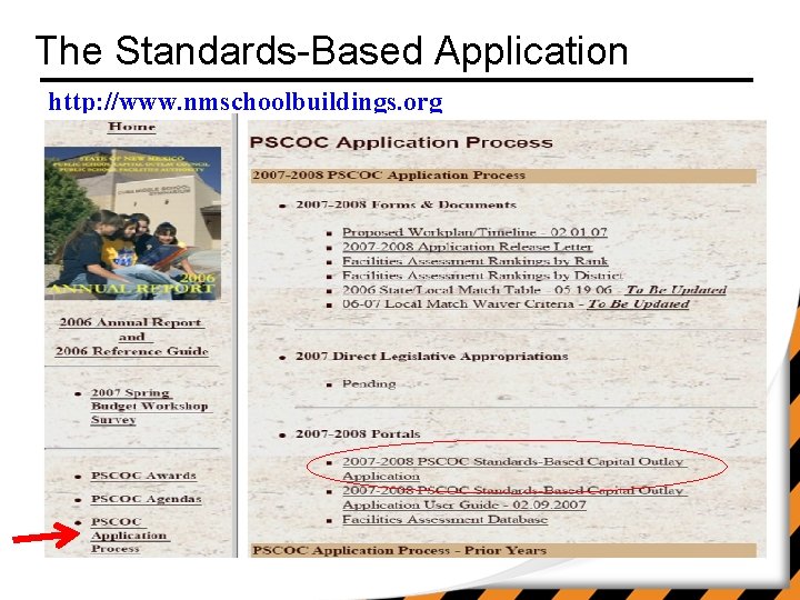 The Standards-Based Application http: //www. nmschoolbuildings. org 