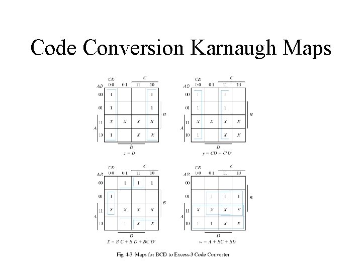 Code Conversion Karnaugh Maps 