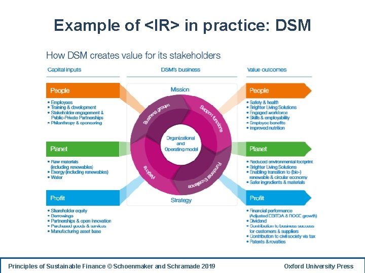 Example of <IR> in practice: DSM Principles of Sustainable Finance © Schoenmaker and Schramade