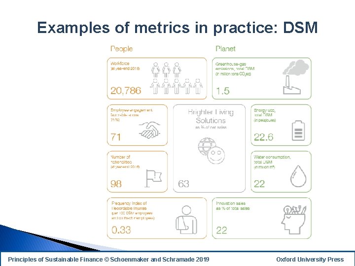 Examples of metrics in practice: DSM Principles of Sustainable Finance © Schoenmaker and Schramade