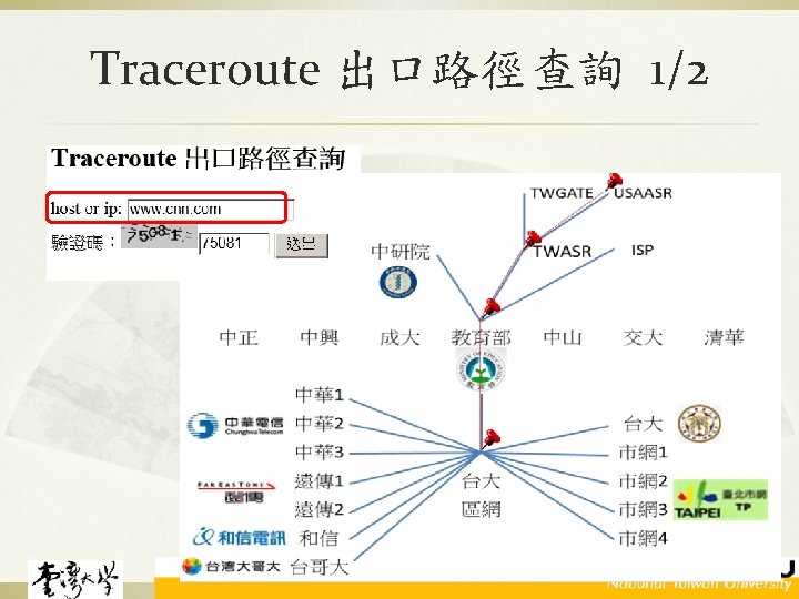 Traceroute 出口路徑查詢 1/2 38 