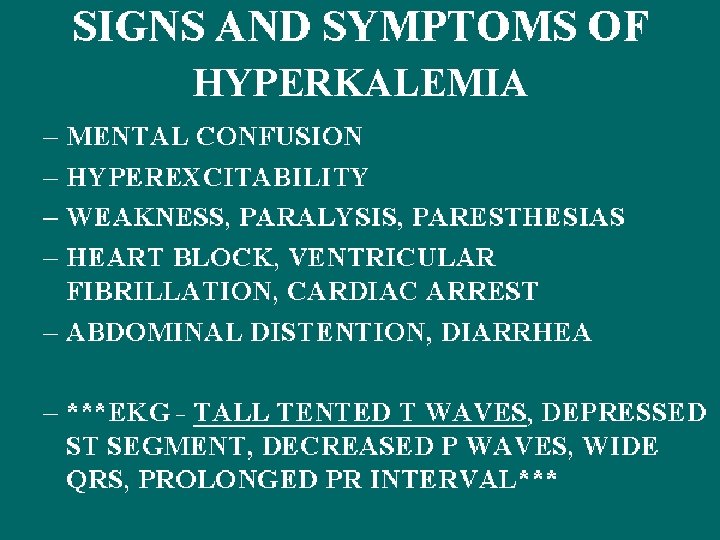 HYPERKALEMIA 
