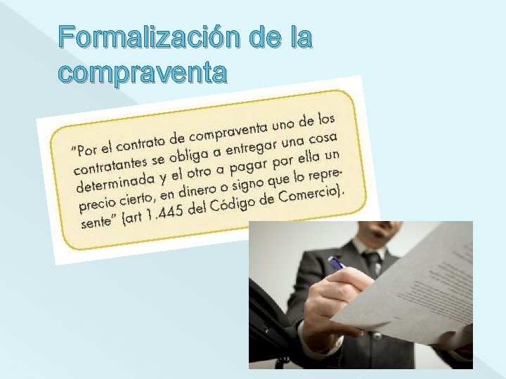 Formalización de la compraventa 