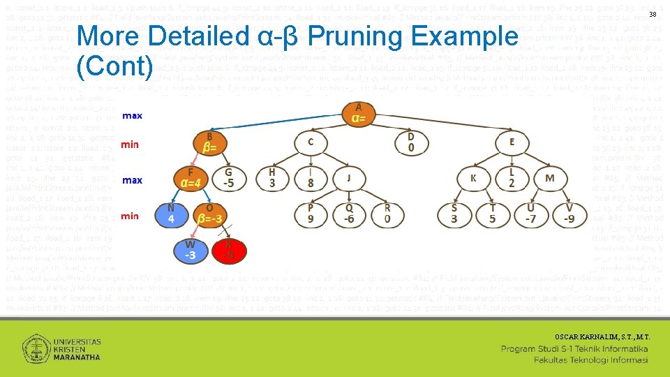 38 More Detailed α-β Pruning Example (Cont) OSCAR KARNALIM, S. T. , M. T.