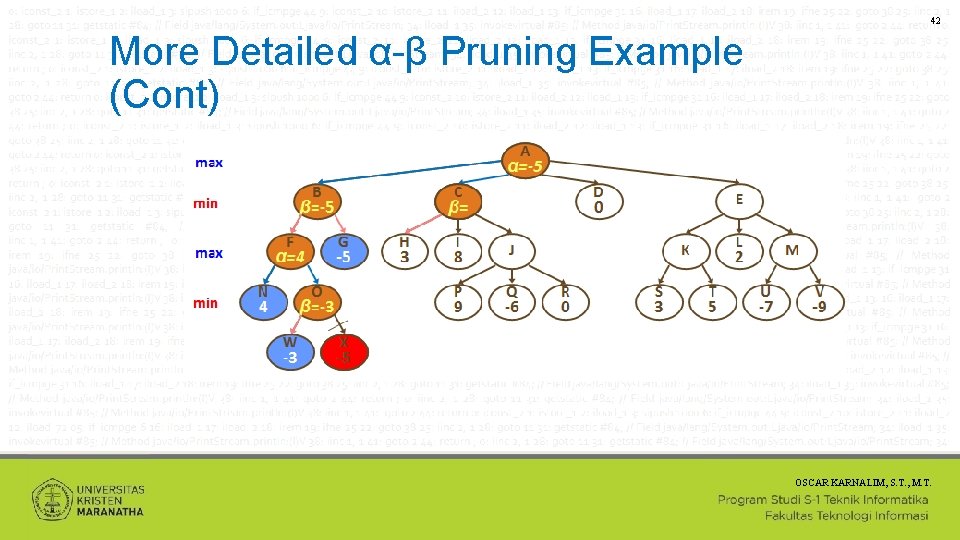 42 More Detailed α-β Pruning Example (Cont) OSCAR KARNALIM, S. T. , M. T.