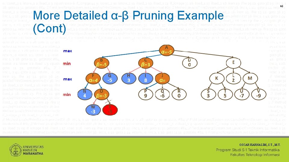 46 More Detailed α-β Pruning Example (Cont) OSCAR KARNALIM, S. T. , M. T.