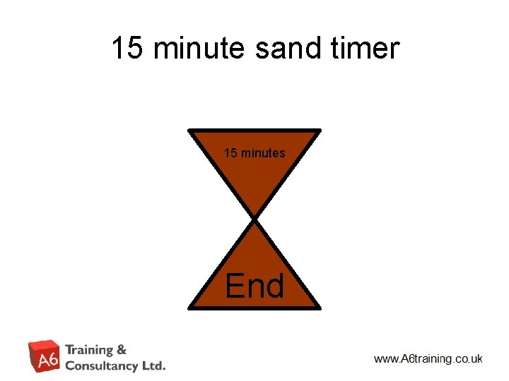 15 minute sand timer 15 minutes End 