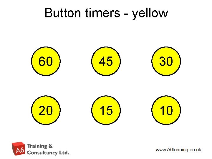 Button timers - yellow End 60 59 58 57 56 55 54 53 52