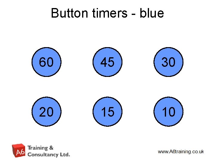 Button timers - blue End 60 59 58 57 56 55 54 53 52