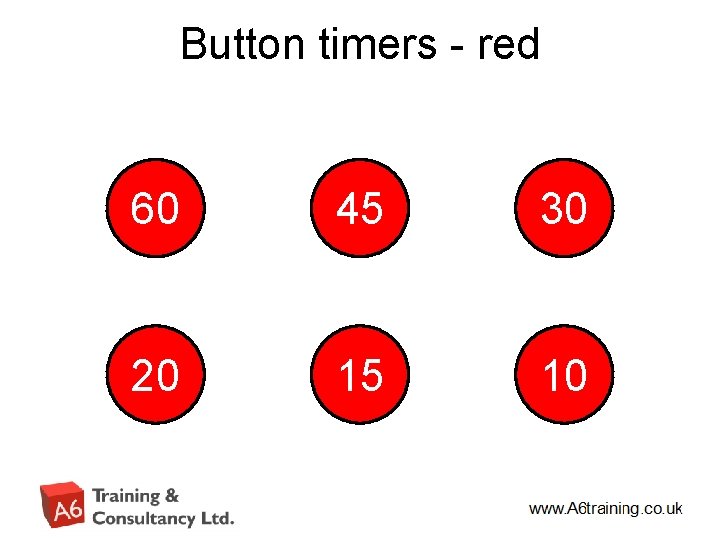 Button timers - red End 60 59 58 57 56 55 54 53 52