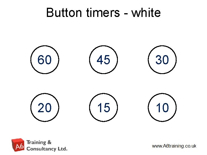 Button timers - white End 60 59 58 57 56 55 54 53 52