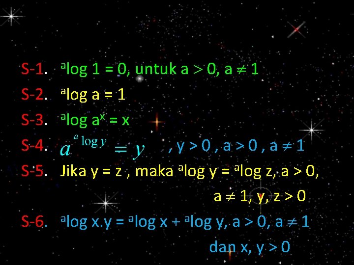 1 = 0, untuk a 0, a 1 alog a = 1 alog ax