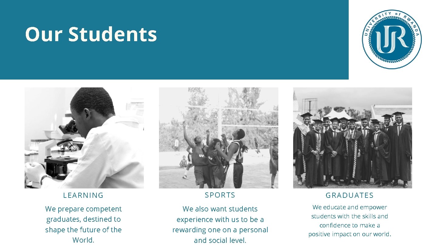 Our Students LEARNING SPORTS GRADUATES We prepare competent We also want students experience with