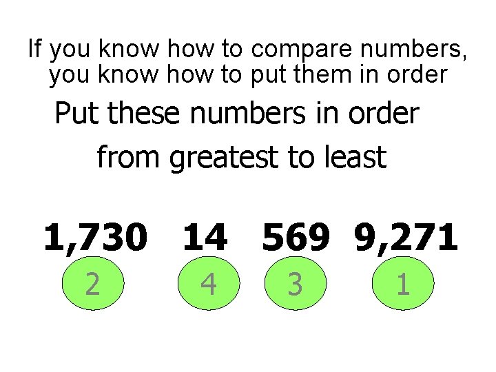 If you know how to compare numbers, you know how to put them in