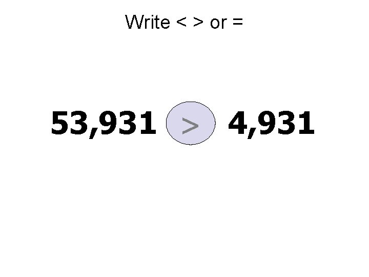 Write < > or = 53, 931 > 4, 931 